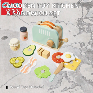 Juego <span class=keywords><strong>de</strong></span> Cocina <span class=keywords><strong>de</strong></span> Madera Educativo Montessori para Niños Elisyia con Tostadora <span class=keywords><strong>de</strong></span> Pan y Máquina para Hacer Sándwiches - Product Image 4