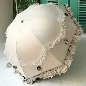 <span class=keywords><strong>Parasol</strong></span> 3D à fleurs en dentelle, revêtement noir, protection solaire <span class=keywords><strong>anti</strong></span> UV, <span class=keywords><strong>parasol</strong></span> princesse portable, résistant au <span class=keywords><strong>vent</strong></span>, vintage - Product Image 3
