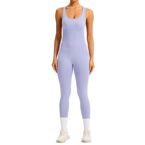 Body de una pieza sin costuras Allure Body para mujer, cuello redondo, ajuste ceñido, ropa de yoga, mono deportivo, traje largo de color sólido. - Product Image 5