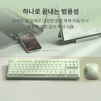 Clavier mécanique coréen IP87 à 88 touches, touches PBT, anti-ghosting 26 touches, bouton multifonction, rétroéclairage RVB, silencieux, pour bureau