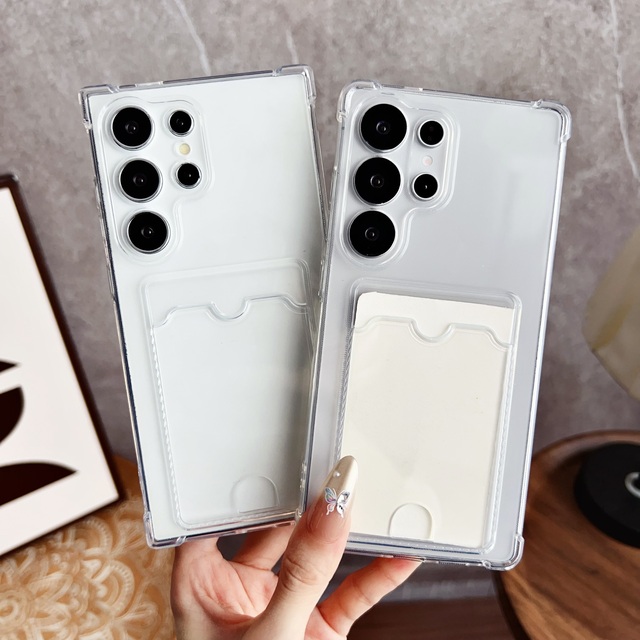 Transparent Best-selling Shockproof TPU Card Holder Mobile Phone Case for Samsung Galaxy&Apple IPhone&Huawei Phone Cover