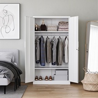 Armoire métallique verrouillable peu encombrante avec tringle à vêtements et étagères amovibles pour les espaces restreints