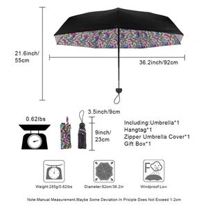 Parapluie de voyage compact à ouverture manuelle, simple couche, protection UV, petit parapluie pliable de poche personnalisé pour adultes - Product Image 2