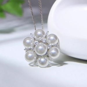 31289DIY - Colgante Simple para Collar con Cuentas Redondas de 5-6 mm, Plata S925 y Múltiples Cuentas, Accesorio para Collares de Perlas - Product Image 1