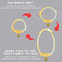 Collier pour chat en corde tressée jaune ombré fait main avec clochette, accessoire pour animal de compagnie réglable, collier tissé esthétique pour chaton, personnalisable