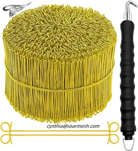 Alambre de amarre de doble lazo galvanizado por inmersión en caliente/alambres de amarre de barras de refuerzo amarre de alambre de torsión/Alambre de amarre de barra 16 <span class=keywords><strong>Ga</strong></span> 8 "alambre de fijación de lazo - Product Image 2