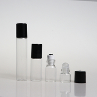 Bouteille de parfum en verre ambré à bille mini bouteille d'huile essentielle à bille roulante 1ml 2ml 3ml 5ml 10ml bouteille à bille roulante en acier