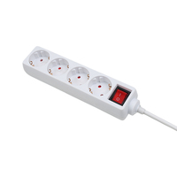 Multiprise 5 voies Schuko 5 prises pour usage domestique, en caoutchouc, norme européenne 16A 250V, avec câble de 6m