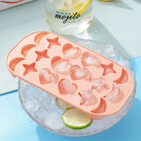 Grand plateau à glaçons en forme de cœur Moule en silicone flexible Machine à fabriquer des boules Diamant Rose Cercle Papillon Designs pour gros glaçons fins
