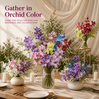 Nouvelle arrivée : orchidée phalaenopsis artificielle en soie réaliste, fausse fleur pour la décoration d'hôtel, de maison, d'entrée ou de mariage