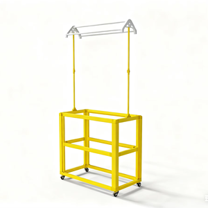 Estante de exhibición moderno portátil de <span class=keywords><strong>metal</strong></span> a prueba de óxido con estantes desmontables y acabado de barniz para uso doméstico y minorista - Product Image 2