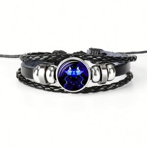 Bracelet à breloques 12 signes du zodiaque, pour hommes et femmes, tressé multicouche, usage quotidien, cadeaux de fête d'anniversaire, comme sur l'image - Product Image 2