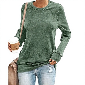 Camiseta Casual de Manga Larga para Mujer, Algodón Grueso, Transpirable, Ecológica, Estilo Urbano, Venta al Por Mayor Personalizada - Product Image 3