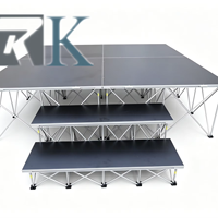 Plateforme de scène portable en aluminium avec plateau en contreplaqué pour mariage, concert, conférence de presse