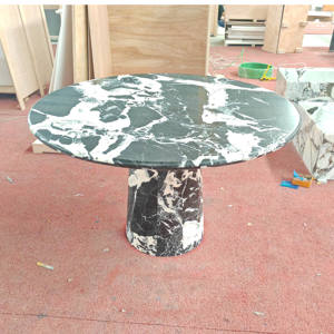 Table à manger en marbre noir Calacatta de haute qualité, style moderne français, prix de gros, design nordique de luxe pour restaurant et maison - Product Image 1