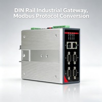 Gateway de Montaje en Panel DIN con Conversión de Protocolo RS485 RS232 a Ethernet Modbus MQTT TCP UDP 40 75C DC 9 36V