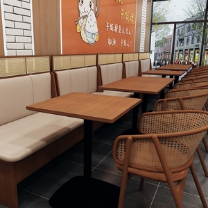 Juego de <span class=keywords><strong>restaurante</strong></span> occidental de ratán de madera maciza con tema del Sudeste Asiático para hoteles Cafés Cabina Sofás - Product Image 5
