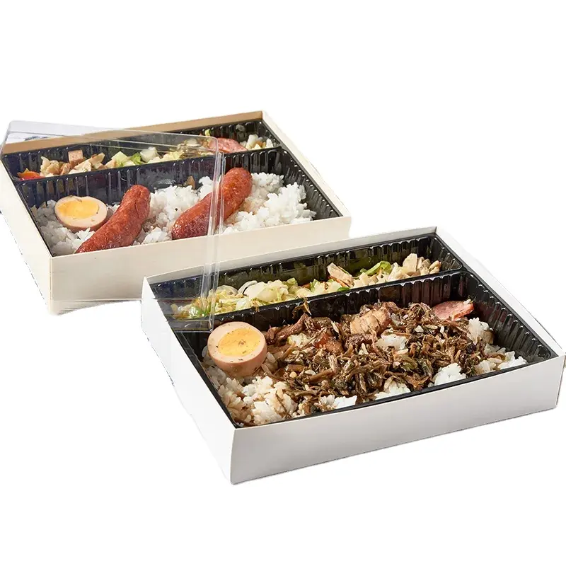 Kotak makan siang makanan ringan sekali pakai kayu kotak kemasan Sushi Sashimi Takeout Jepang