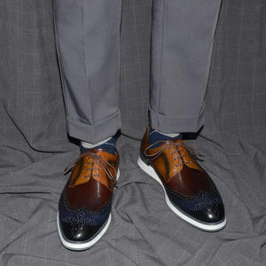 Marque populaire pour hommes - classique, artisanal, sur mesure - style classique en cuir de vachette patchwork, chaussures décontractées, chaussures de sport, chaussures de ville - Product Image 2