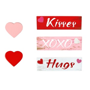 Couple Máy tính để bàn trang trí Valentine của ngày Quà tặng đám cưới Hand Painted gỗ Chữ trang trí nội thất thủ công khắc chụp đạo cụ - Product Image 5