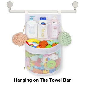 Angelbaby Organisateur de jouets de bain pour <span class=keywords><strong>baignoire</strong></span> de bébé <span class=keywords><strong>Filet</strong></span> suspendu en maille Sac de rangement pour jouets pour enfants <span class=keywords><strong>avec</strong></span> 2 crochets - Product Image 4