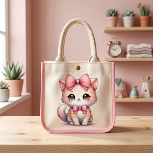 Sac fourre-tout pour enfants le plus vendu, léger, en toile de coton, avec poignées en corde, idéal pour l'école et les courses, pour garçons et filles, vente en gros - Product Image 3