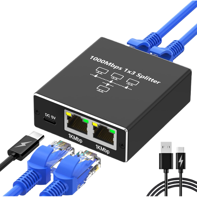 ZYSY 1000Mbps RJ45 Network Splitter Adapter 1 to 2 1 3 1 4 Way LAN Ethernet Port Extender Cable Connecr