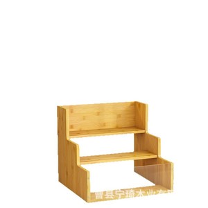 New <b>desktop</b> solid wood wine display rack, home wooden tiered multi-layer <b>shelf</b> - Product Image 4