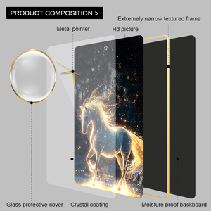 Reloj de Pared Moderno de Porcelana de Cristal, Arte de Pared Interior, Reloj de Lujo con Marco de Caballo, Reloj Grande Silencioso, Pintura y Arte de Pared - Product Image 4