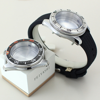 Boîtier de montre de plongée haut de gamme en acier inoxydable brossé 42 mm, étanche 100 m, verre saphir pour mouvements Seiko NH35 NH34/36/38