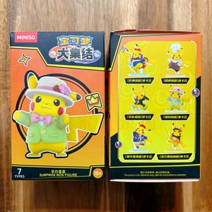 Vente en gros de figurines authentiques d'anime japonais, 6 pièces/boîte, PVC, échelle 1/6, pour la série de costumes Pokémon Pikachu, boîtes mystères, objets de collection Kawaii - Product Image 3