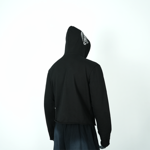 Sweat à capuche en coton de haute qualité noir Designer Broderie lourde Dtg Print <span class=keywords><strong>420</strong></span> Gsm Sweat à capuche court - Product Image 2