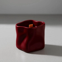 Pot à bougie en céramique personnalisable de forme libre FUBEI LIVING |   Vase à bougie de forme irrégulière, logo et emballage personnalisés