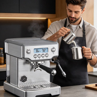 Nouvelle machine à café avec écran LCD, dimensions 316 x 272 x 402 mm, poids net 4,5 kg, capacité d'eau 2,1 L, système de mousseur automatique, OEM ODM pour les acheteurs