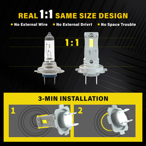 ALKOREY <span class=keywords><strong>H7</strong></span> Phare de <span class=keywords><strong>voiture</strong></span> LED 12v 20w 10000LM <span class=keywords><strong>Ampoule</strong></span> de <span class=keywords><strong>voiture</strong></span> Lampe de <span class=keywords><strong>voiture</strong></span> 6500K Super blanc 2 pièces - Product Image 4