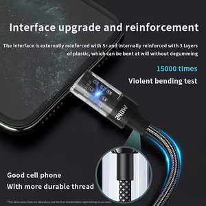 Câble de charge super rapide USB Type C 6A à angle droit 240W QC 3.0 pour téléphone portable Samsung Xiaomi, <span class=keywords><strong>cordon</strong></span> de données chargeur LED - Product Image 5