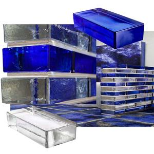 Ladrillo de bloque de vidrio decorativo para tabique de pared, Mostrador de Silla, 100x100x50mm, cuadrado, resistente, Color fundido <span class=keywords><strong>en</strong></span> caliente, proveedores de bloques de ladrillos de vidrio - Product Image 4