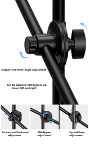 Supporto per Telefono con Luce LED ad Anello per Selfie, Accessori per Telefoni da Scrivania, per Riprese dall'Alto, Prodotti, Live Streaming e Zoom con Base Rotonda - Product Image 6