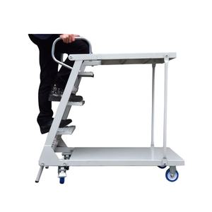 Vallink 창고 사다리 트롤리 철 4 바퀴 단단한 PU 분말 코팅 좁은 주문 따기 모바일 <span class=keywords><strong>3</strong></span> 단계 150kg 용량 900mm - Product Image 1