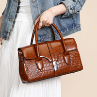 Nouveau Style Sacs à Main en Similicuir Façon Alligator Grande Capacité Classiques de Luxe et Portefeuille, Ensemble 3 Pièces pour Femme