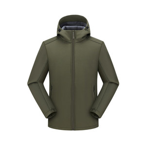 Chaqueta Softshell Unisex con Capucha, Color Sólido, con Forro Interior, Ropa de Trabajo para Invierno - Product Image 1