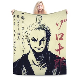 Plaid en polaire corail <span class=keywords><strong>Zoro</strong></span> Bow Wano <span class=keywords><strong>Wanted</strong></span> Paper As Zorojuro, couverture Roronoa pour lit, voiture, chambre, couette, dérivés d'anime - Product Image 3