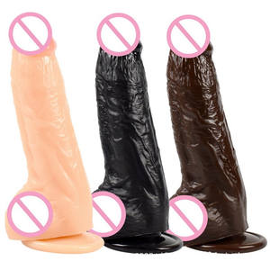 Nuevos juguetes sexuales para mujeres auto masturbación silicona gran Pene negro Consolador - Product Image 6