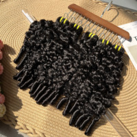 Mèches de cheveux brésiliens au crochet, vierges, double densité, sans perte, invisibles, grade 12A, pour tressage, couleur naturelle, ondulation naturelle