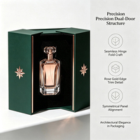 Boîte cadeau de luxe à double porte pour parfum avec insert, logo personnalisé, boîtes rigides en papier imprimées sur mesure
