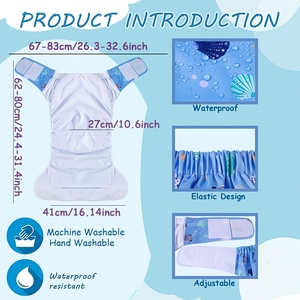 Pañal de tela lavable para adultos con diseño impermeable recubierto de TPU cómodo y duradero con función a prueba de fugas - Product Image 4