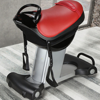 Plateforme vibrante d'entraînement à l'équitation électrique avec selle rouge – Équipement de fitness à domicile