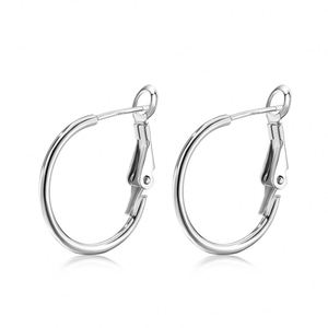 Dylam Simplicity Women Dress up Jewelry S925 <b>Silver</b> Rhodium Plated Big Size Thin Hoop Clasp <b>Clip</b> on Earrings for Women - Product Image 1