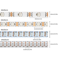 Bandes LED programmables à pleine couleur 5V WS2812b SMD5050 avec circuit intégré externe pour bars et KTV