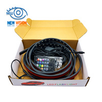Lumière de châssis de voiture, lumière de marche diurne, lumière LED étanche, lumière d'ambiance universelle modifiée à commande vocale et télécommande